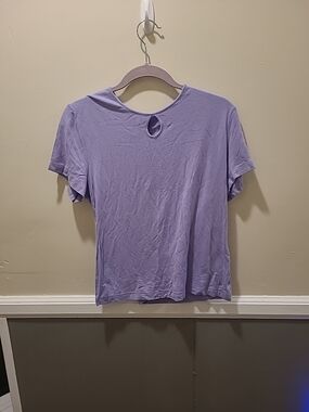 Westbound Lilac Short Sleeve Top with Keyhole Front